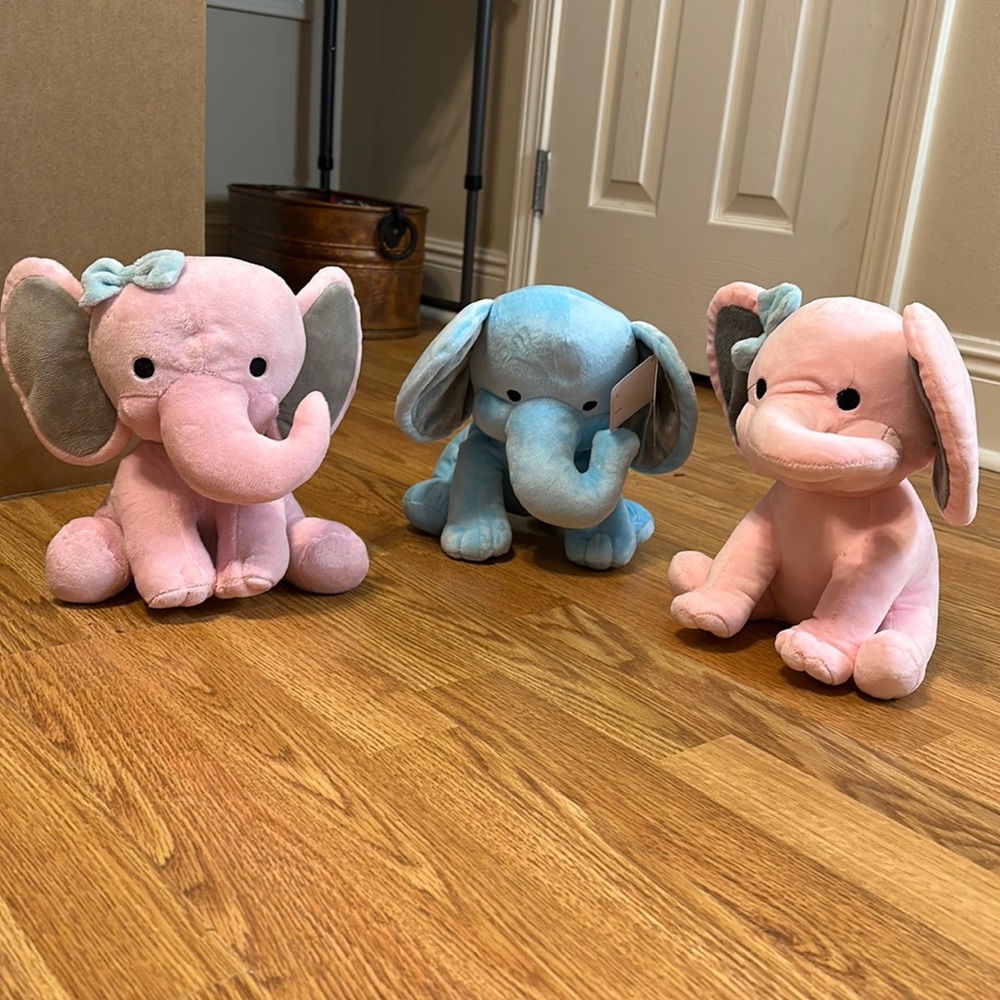 Baby elephant announcement stuffed animals